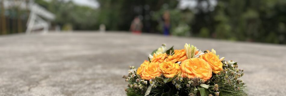 Wreath at the Mass Graves at the Genocide Museum