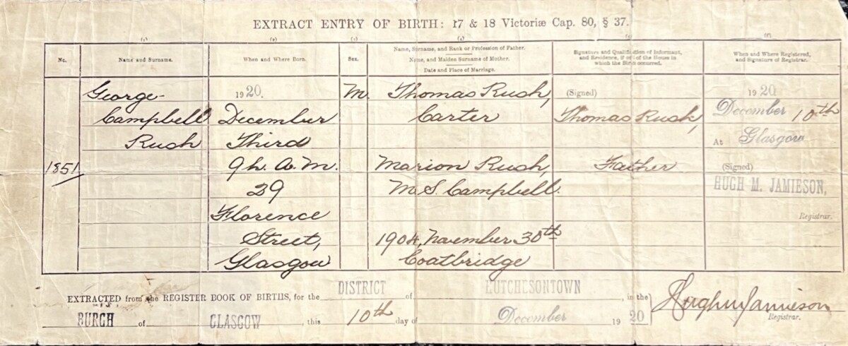 Silent Heroes: My Quest to Honour My Granda's WWII Experience Birth Certificate