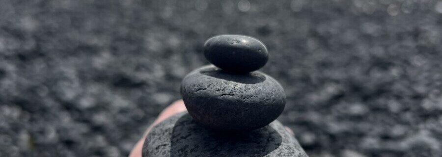 Stone stack at the sea in Iceland